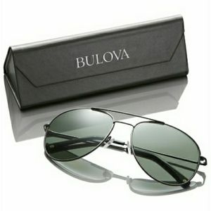 🆕️Bulova Unisex Gunmetal Black Aviator Sunglasses